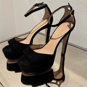 Stewart Weitzman black platform heels